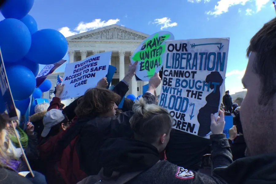 Pro-life and pro-abortion advocates outside of the Supreme Court during oral arguments in the case Whole Woman's Health v. Hellerstedt, March 2, 2016.?w=200&h=150